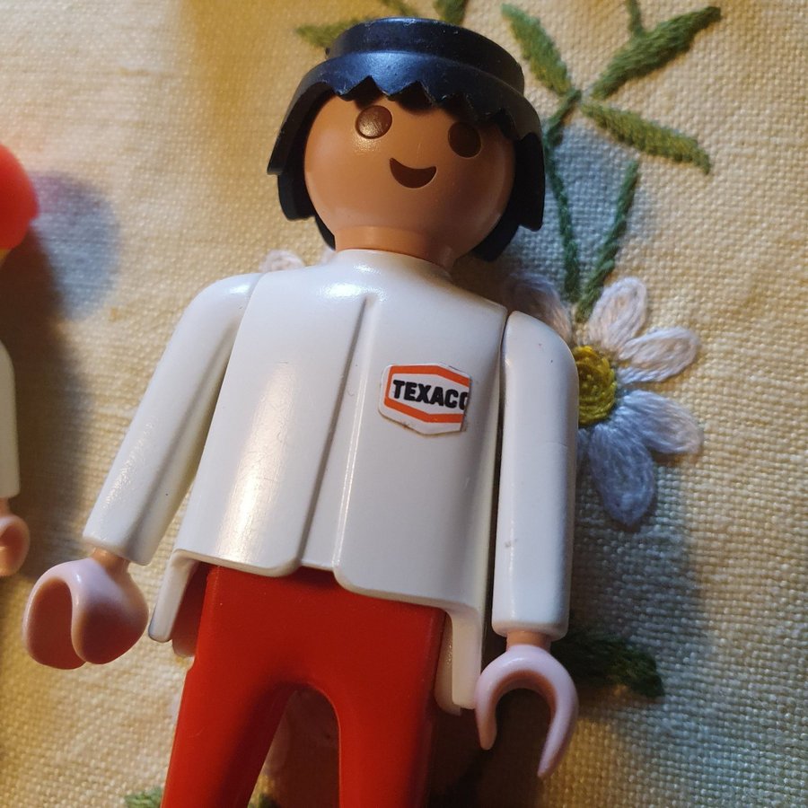 Playmobil figurer Geobra Texaco katt retro vintage samlarobjekt