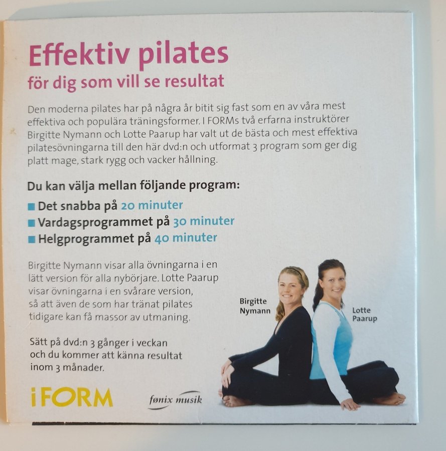 Effektivt pilatesprogram - dvd med övningar