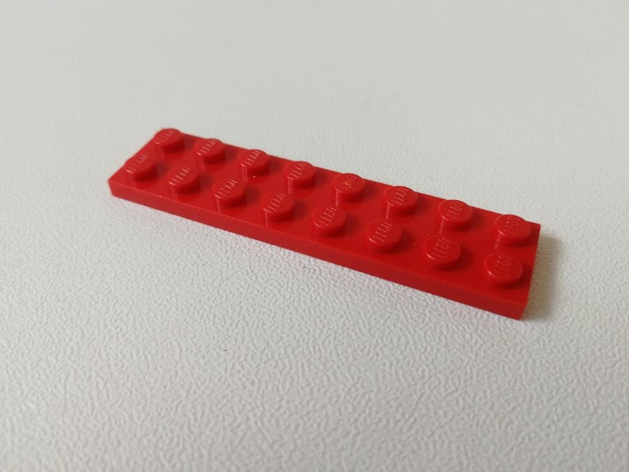 Lego - plate - platt - bas - 2x8 - part 3034 - röd