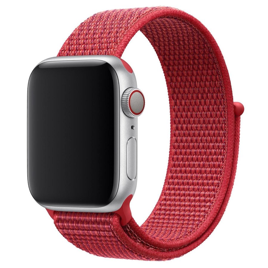 Nylonloop 44/45/46/49mm Apple Watch Armband - RÖD