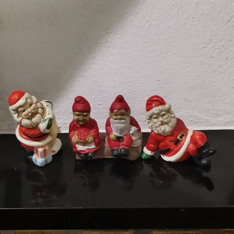 4 st julfigurer i keramik