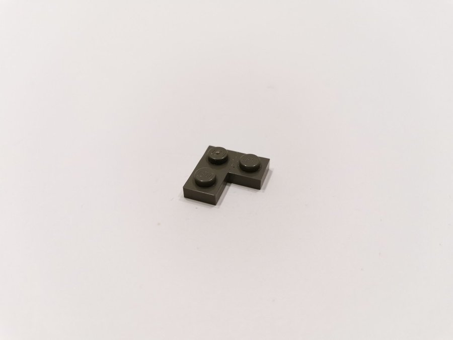 Lego - hörn - corner - plate - part 2420 - 2x2 - mörkgrå (old dark gray)