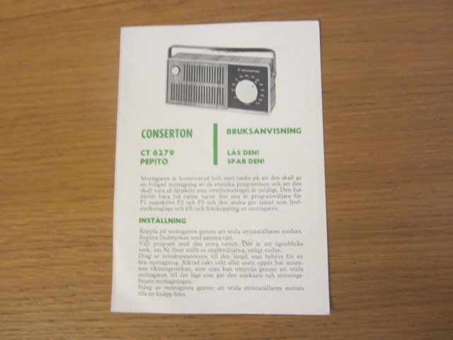 Conserton CT 8279 Pepito Radio / Bruksanvisning 1960 tal