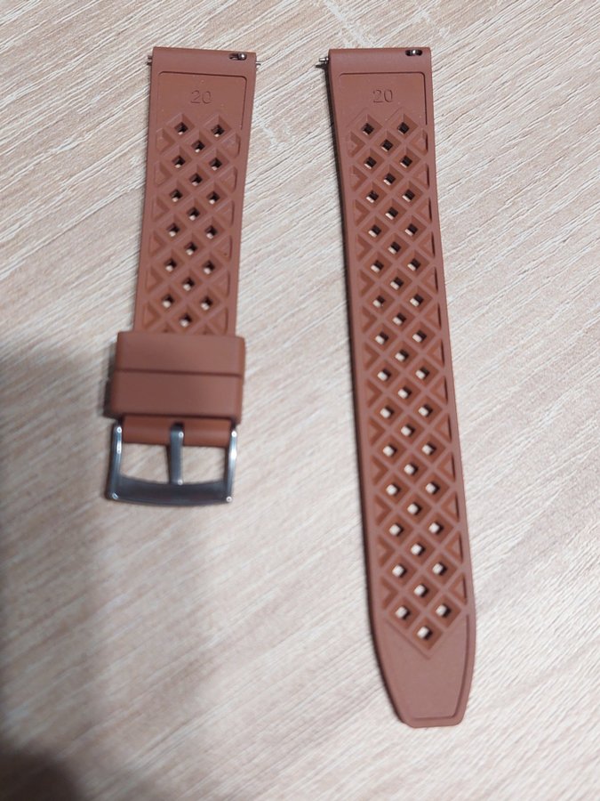 20mm fkm/vulcanized/fluorine rubber tropic strap brown