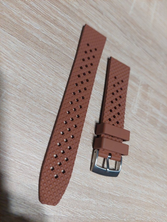 20mm fkm/vulcanized/fluorine rubber tropic strap brown