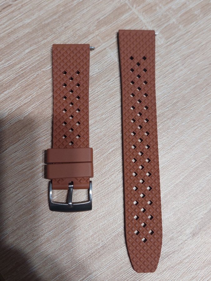 20mm fkm/vulcanized/fluorine rubber tropic strap brown