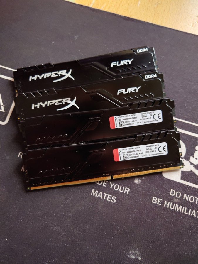 HyperX Fury DDR4 32GB (4x8GB) 3600MHz CL17 (2par 2x8GB).