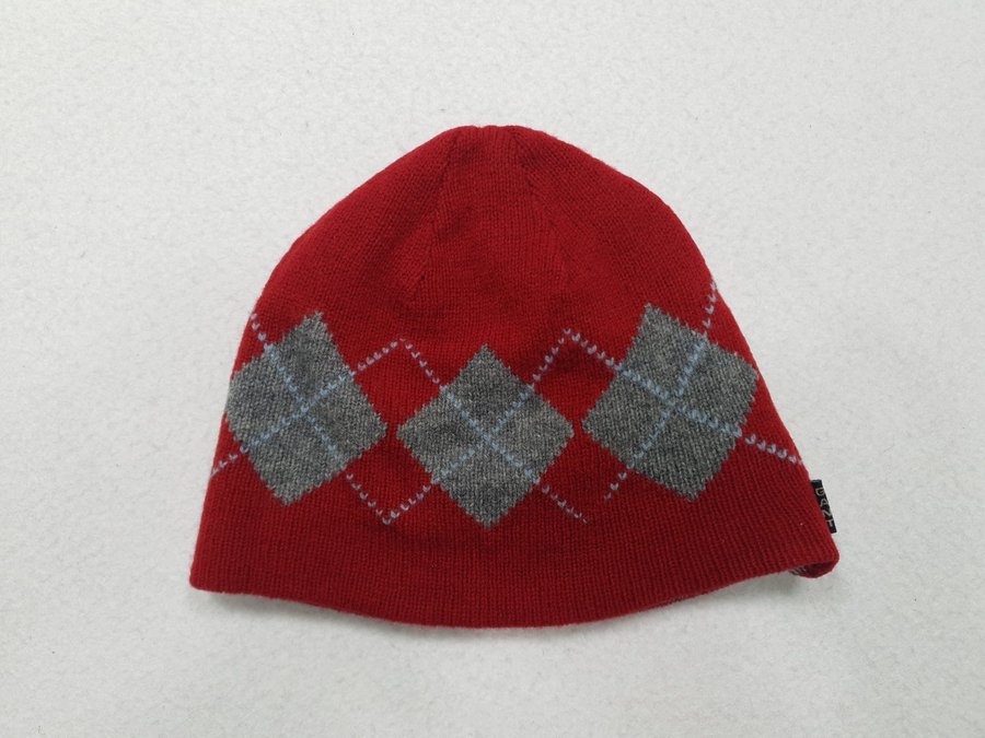 Gant röd beanie i lammull, sz. L/XL