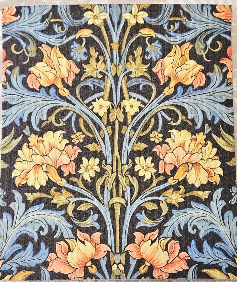 Disktrasa wettex duk med tryck William Morris inspererat blommor gul/orange