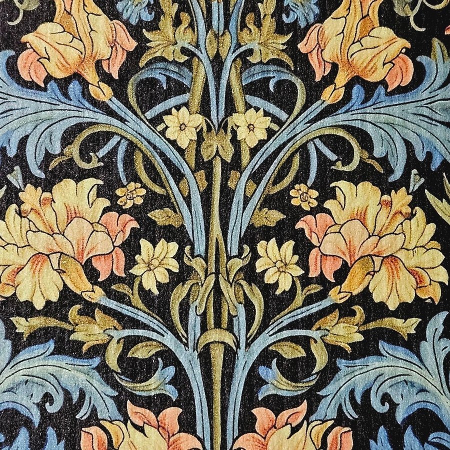 Disktrasa wettex duk med tryck William Morris inspererat blommor gul/orange