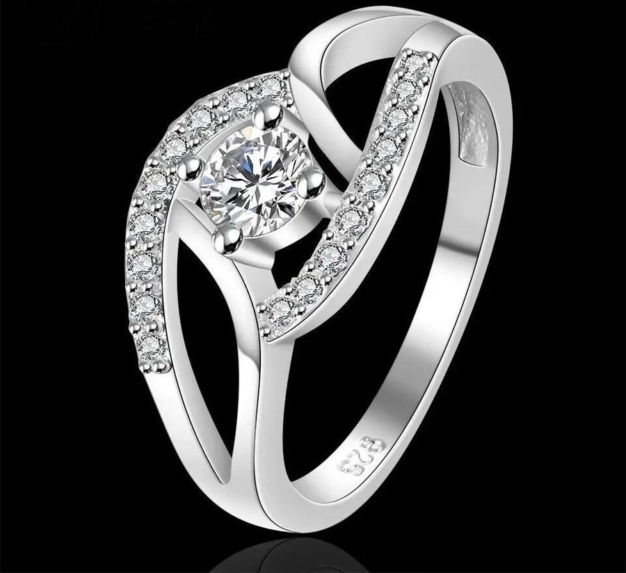 RING STERLING SILVER 925 CUBIC ZIRCONIA KLAPP