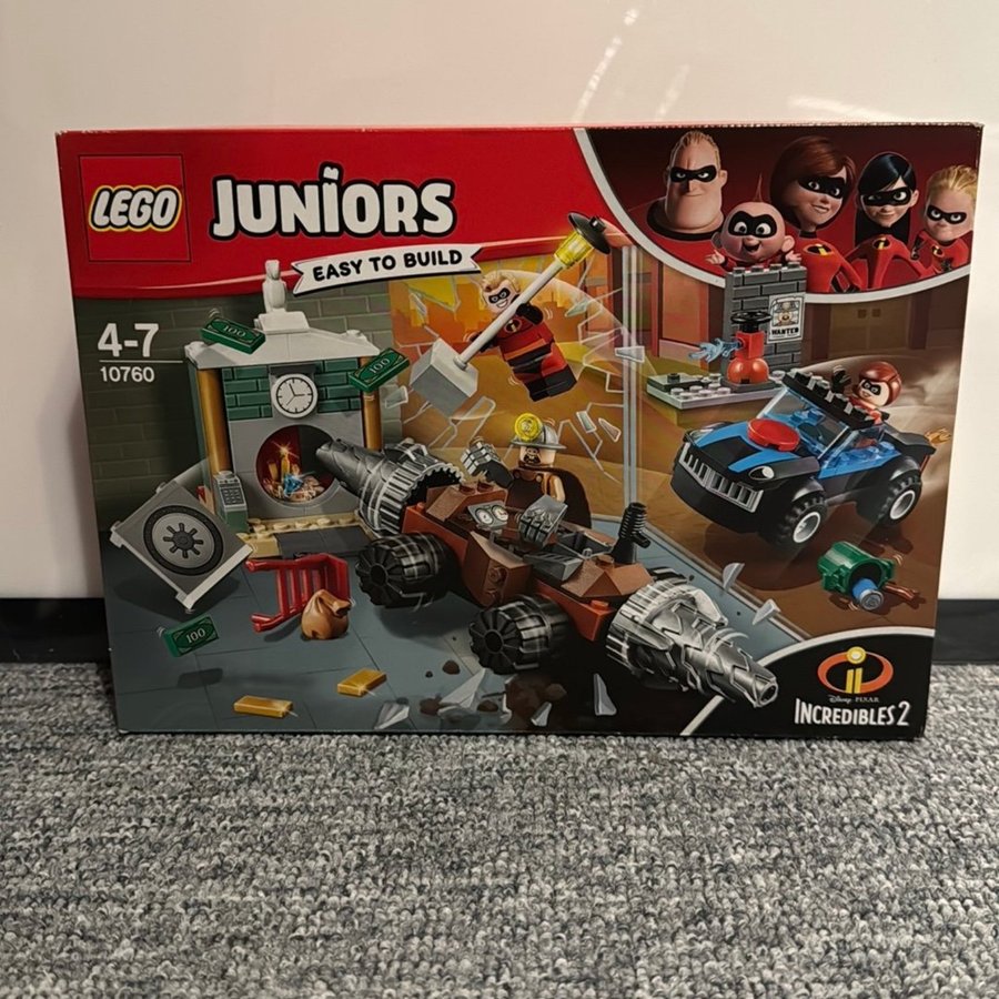 Uåbnet - 10760 LEGO Juniors Incredibles 2 Underminer's Bank Heist