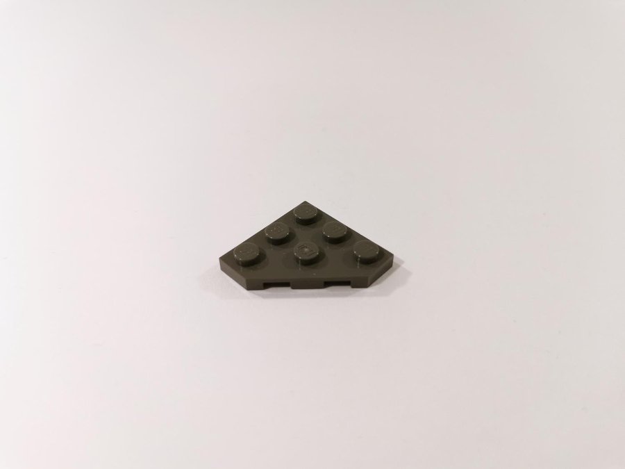 Lego - vinge - plate - 3x3 - part 2450 - mörkgrå (old dark gray)