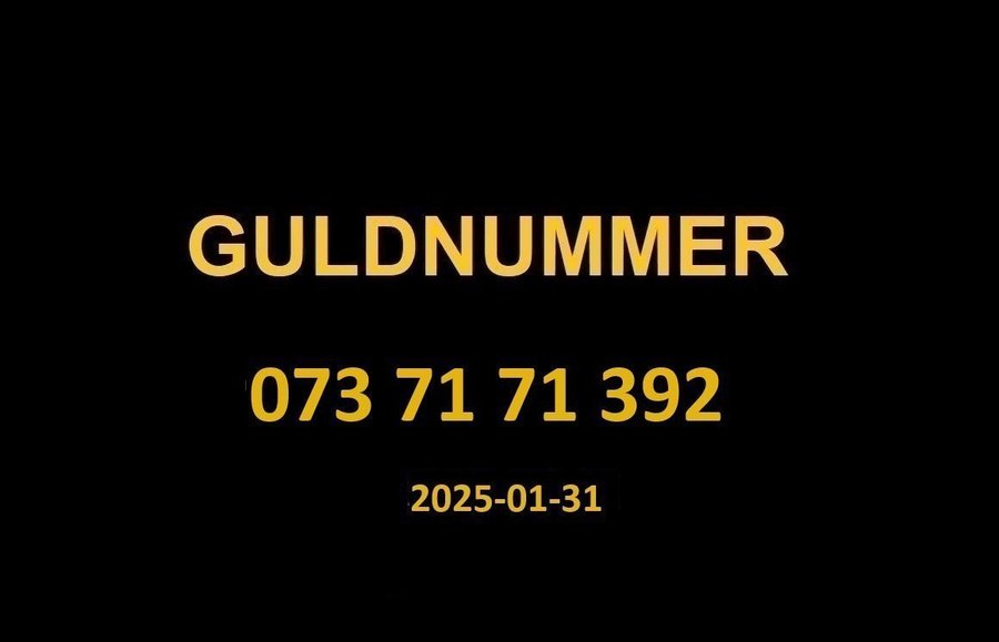 073 71 71 392 GULDNUMMER mobilnummer telefonnummer kontantkort nummer guld