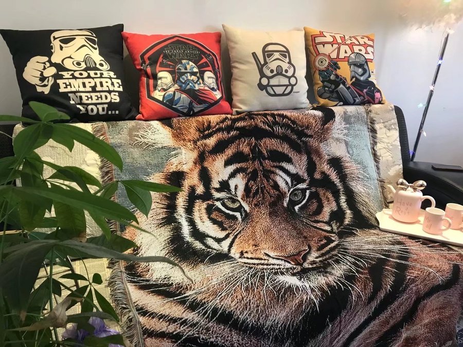 Tiger chair sofa blanket camping carpet room decoration tapestry,130*160cm