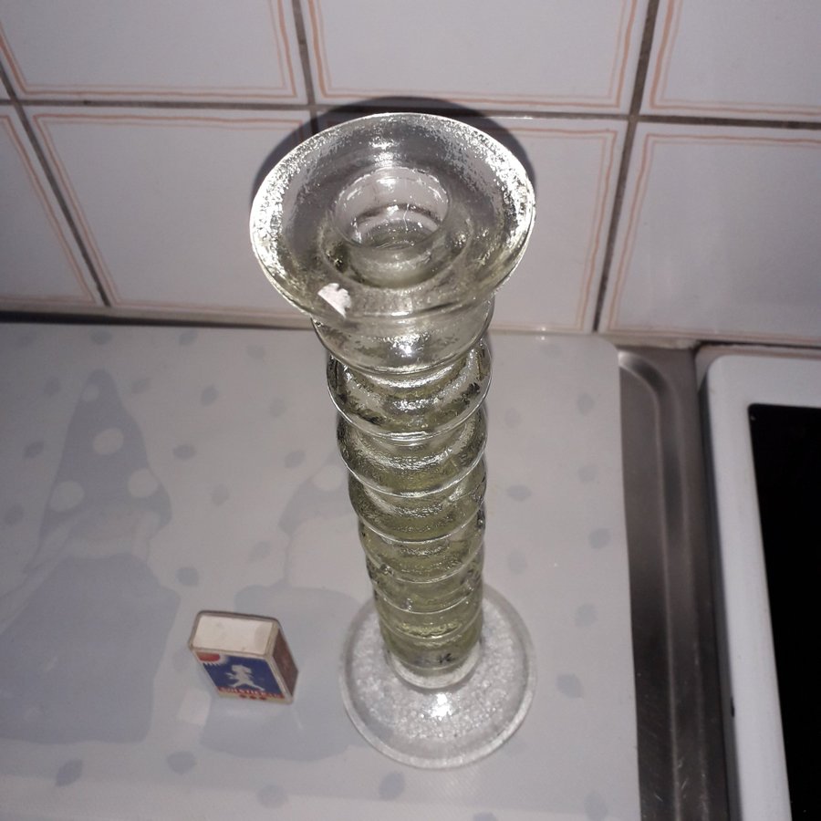 LJUSSTAKE / GLAS, 9 Ringar / 30 cm / Okänd, omärkt