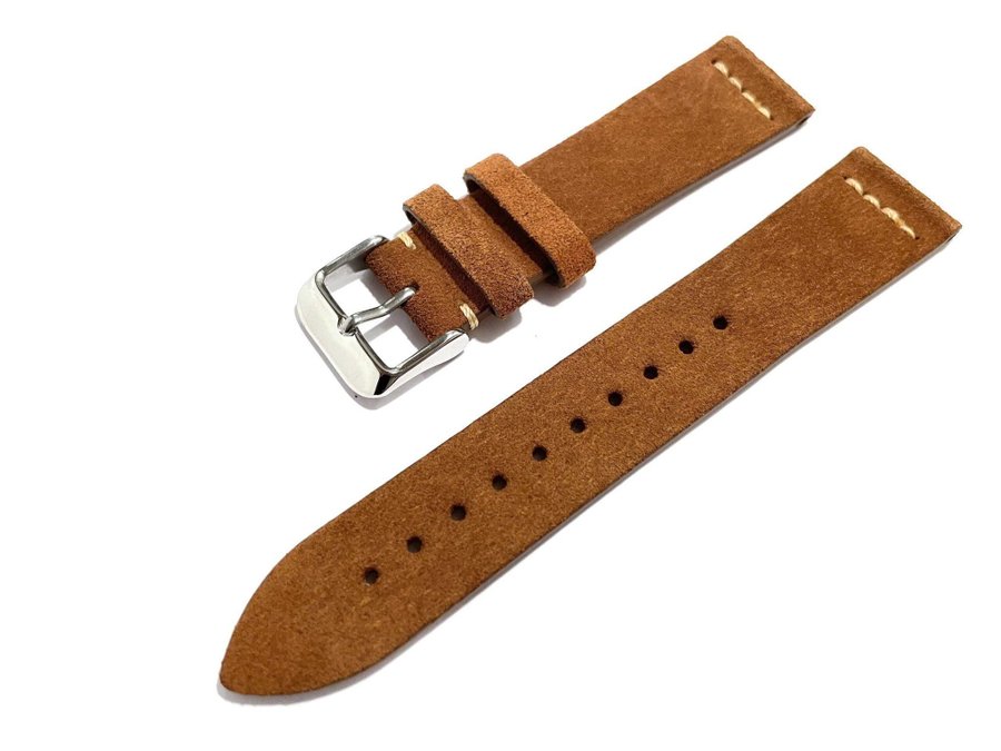 Klockband Mocka 22mm - Brun