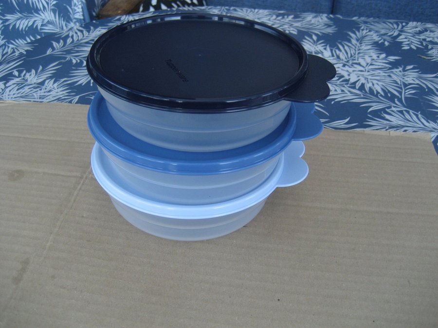 Tupperware - Rund Burk / Matskål-set (3 st x 5 dl) **Nya**