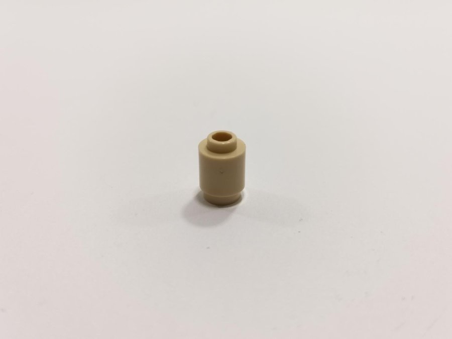 Lego - brick - rund - 1x1 - part 3062b - ljusbiege (tan)