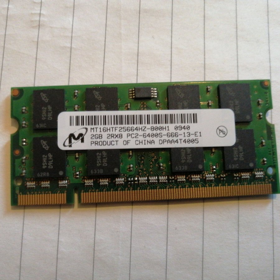 MT 2GB 2RX8 PC2-6400S-666-13-E1 RAM