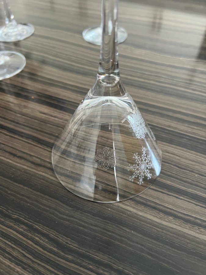 Orrefors Sweden Martini Glasses with Snowflake Design