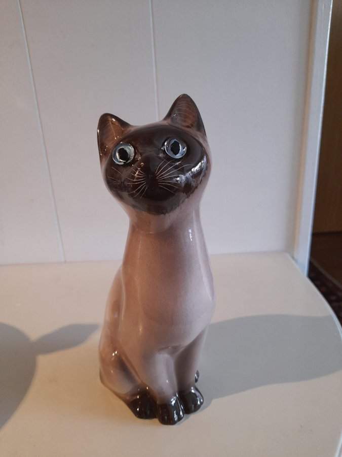 Vintage Enesco Italiensk Siames Kattfigur i Porslin