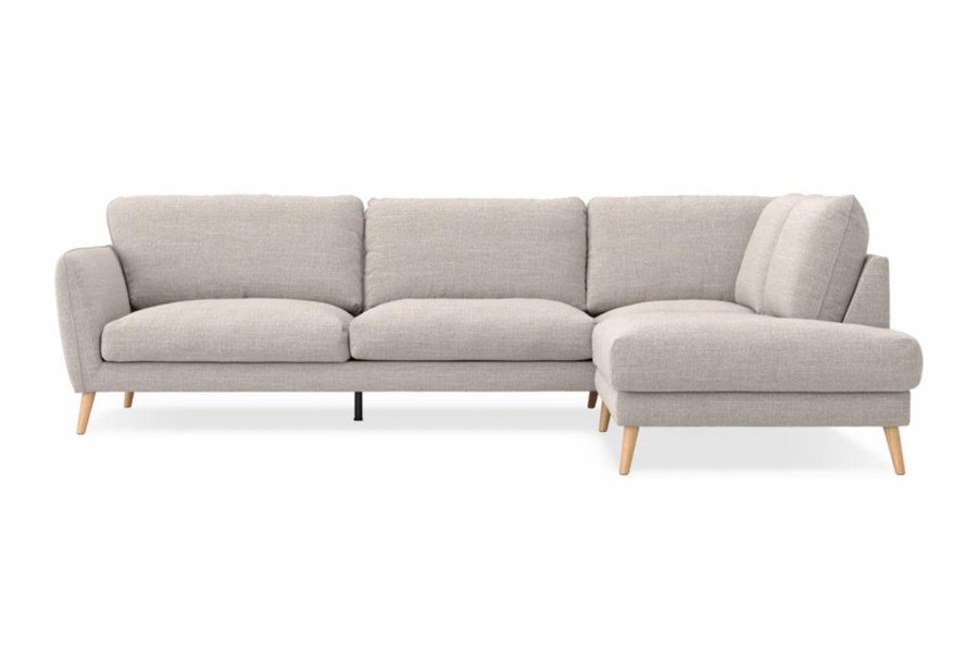 Modern Corner Sofa with Wooden Legs