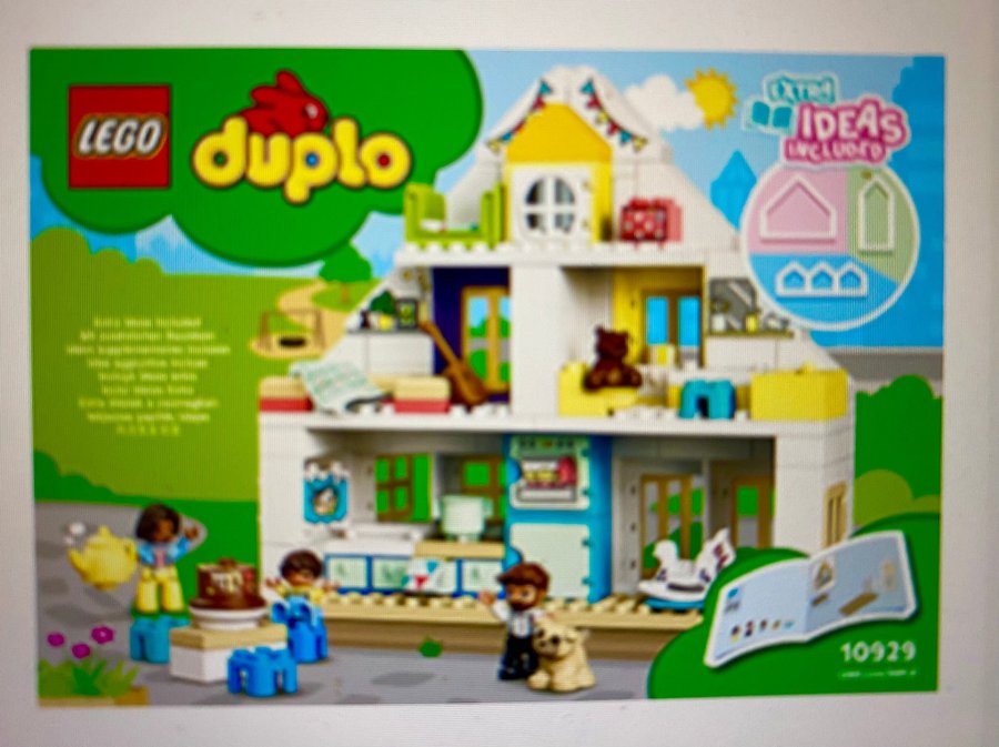 Lego Duplo 10929 Stort Vitt Hus med massor av tillbehör Soffa Säng Kök Gitarr