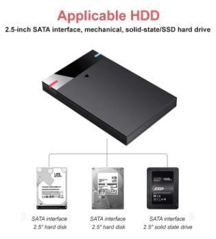 Kapsling HDD-fodral 2,5 tum Micro B USB 3.1