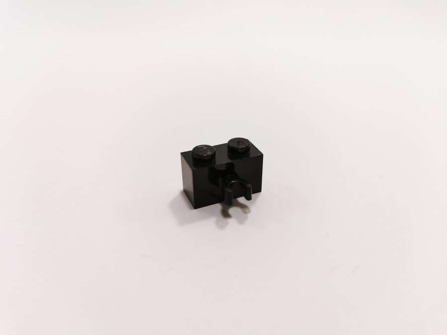 Lego - brick - modifierad - klo - 1x2 - part 30237b - svart