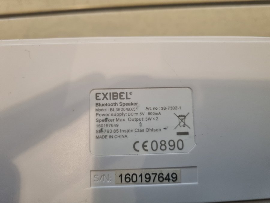 Exibel Bluetooth Speaker BL3620/BSX1