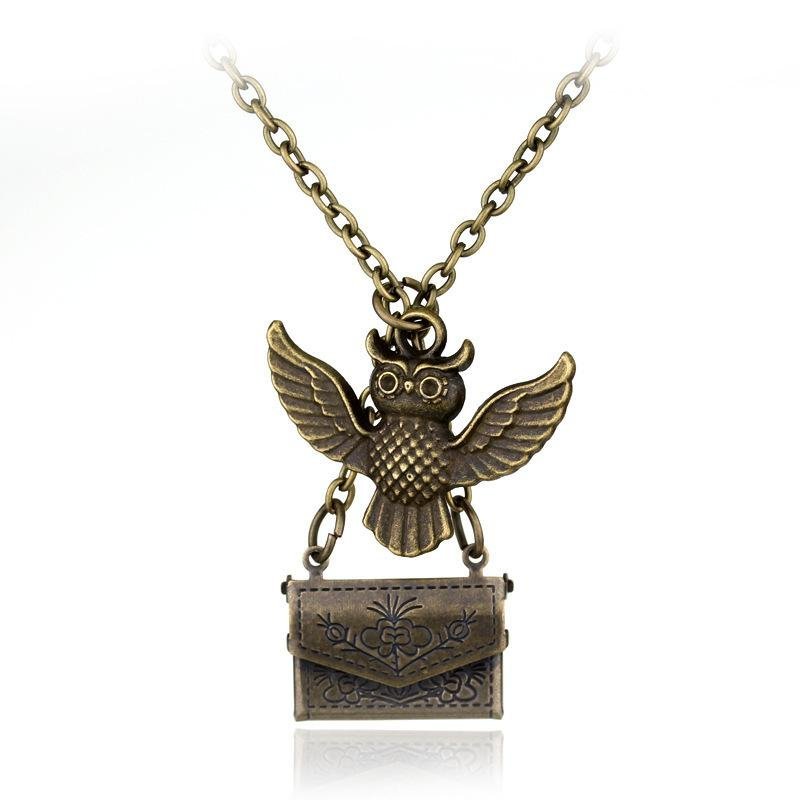 Harry Potter-seriens antagningsbrev kuvert Owl Necklace Pendant