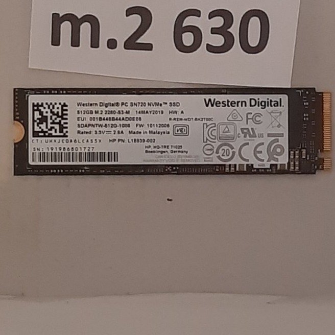 SSD m2  512GB  NVMe  märke: WD  formfaktor 2280