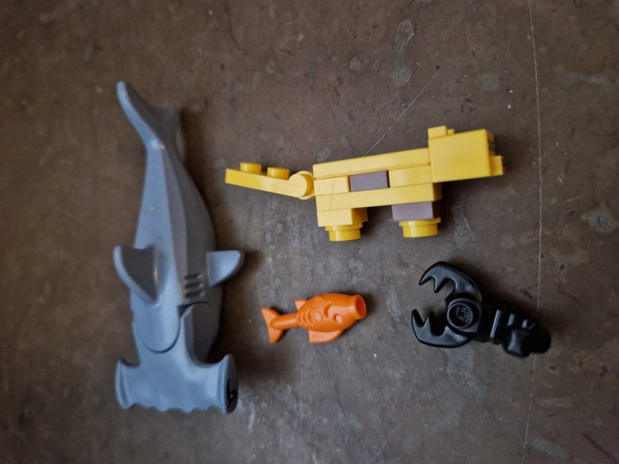 Lego Djur, skorpion, fisk,hajj, kattdjur