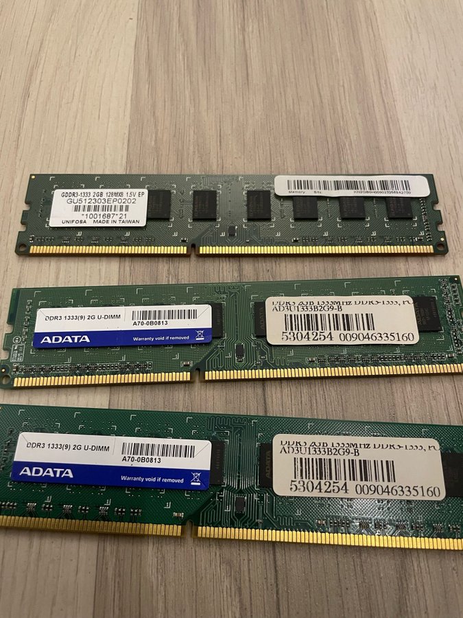 Blandade DDR 3 minnen