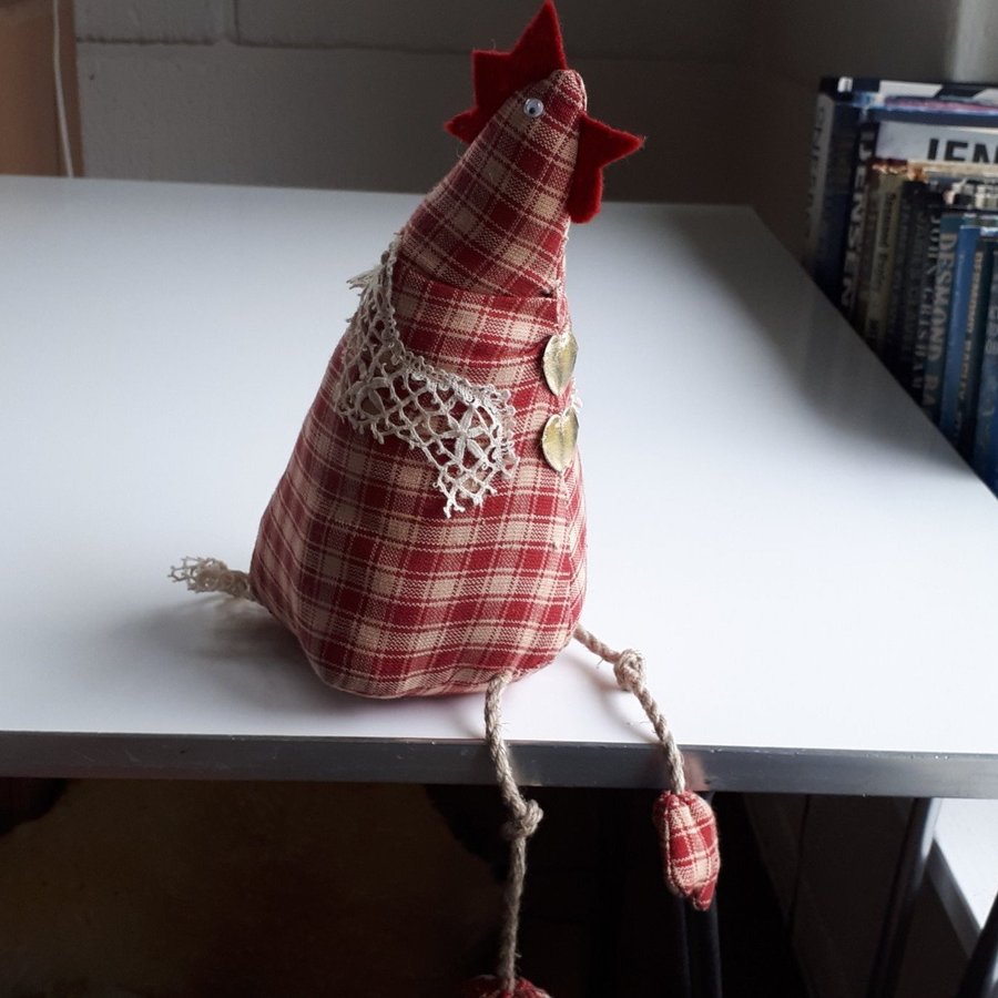 Vintage Handmade Christmas Hen. Jul. Høne, Julehøne. Höna, Julhöna. Juleting.