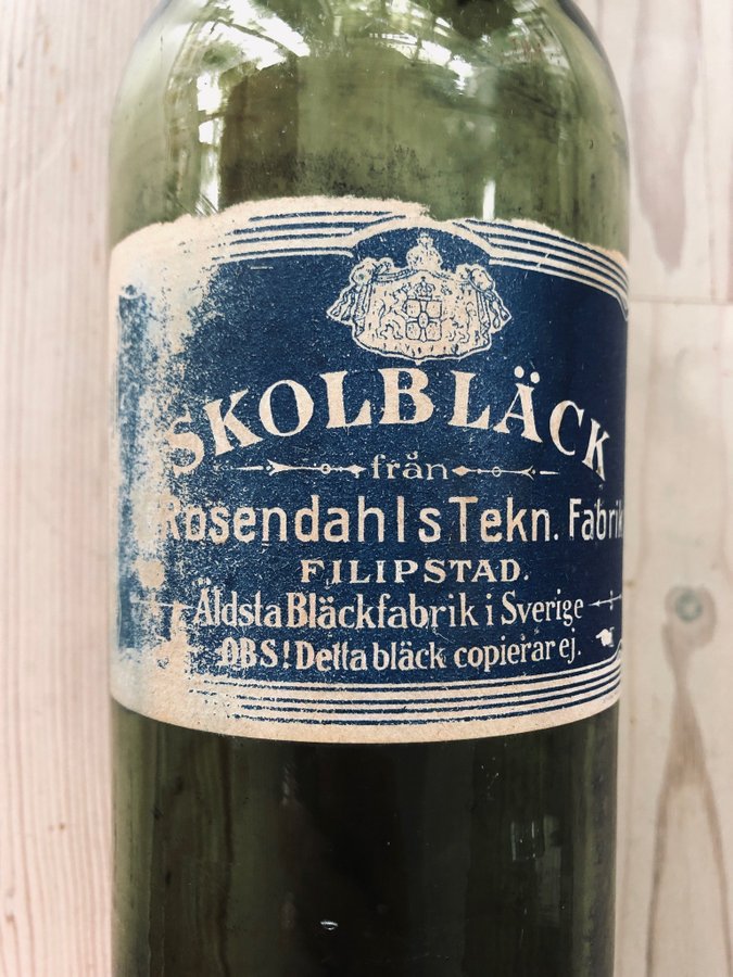 Glasflaska Skolbläck V Rosendahls Tekn Fabrik