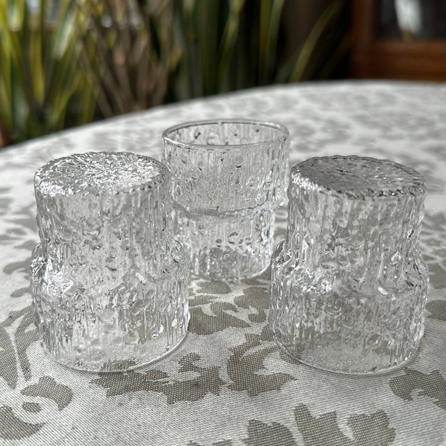 3 st snapsglas Iittala Paadar av Tapio Wirkkala