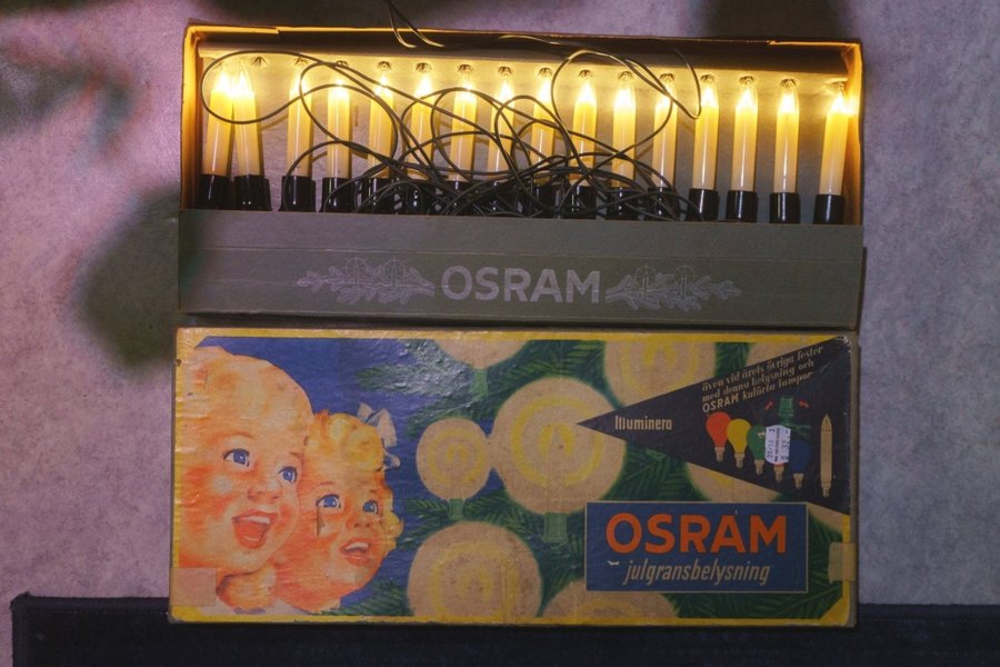 Osram julgransbelysning glas 50 60 tal julgranspynt retro vintage jul