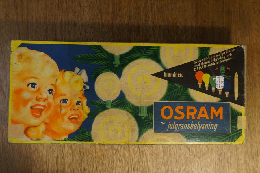 Osram julgransbelysning glas 50 60 tal julgranspynt retro vintage jul