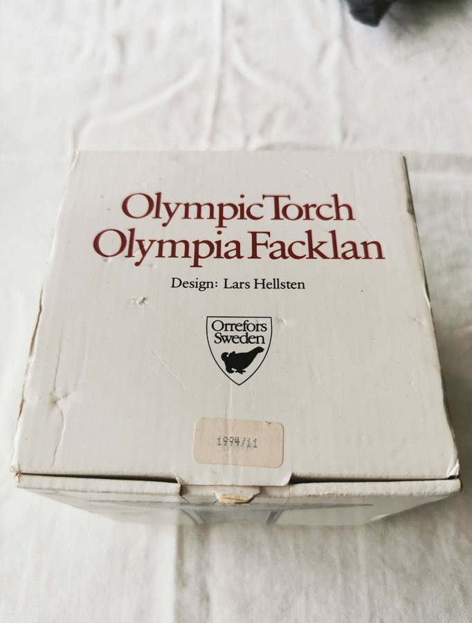 Olympisk Fackla -Orrefors Ljusstake Lars Hellsten