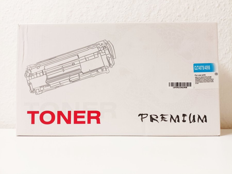 NY OÖPPNAD TONER SAMSUNG FÄRGLASER CLT-407S/409S CYAN