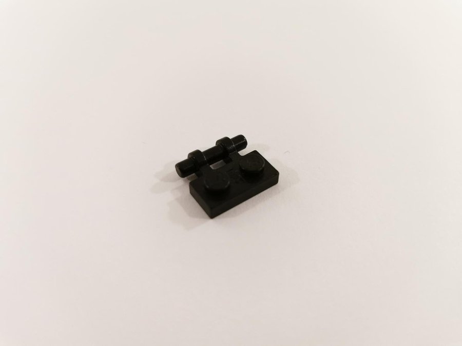 Lego - plate - modified - handles on side - 1x2 - part 2540 - svart