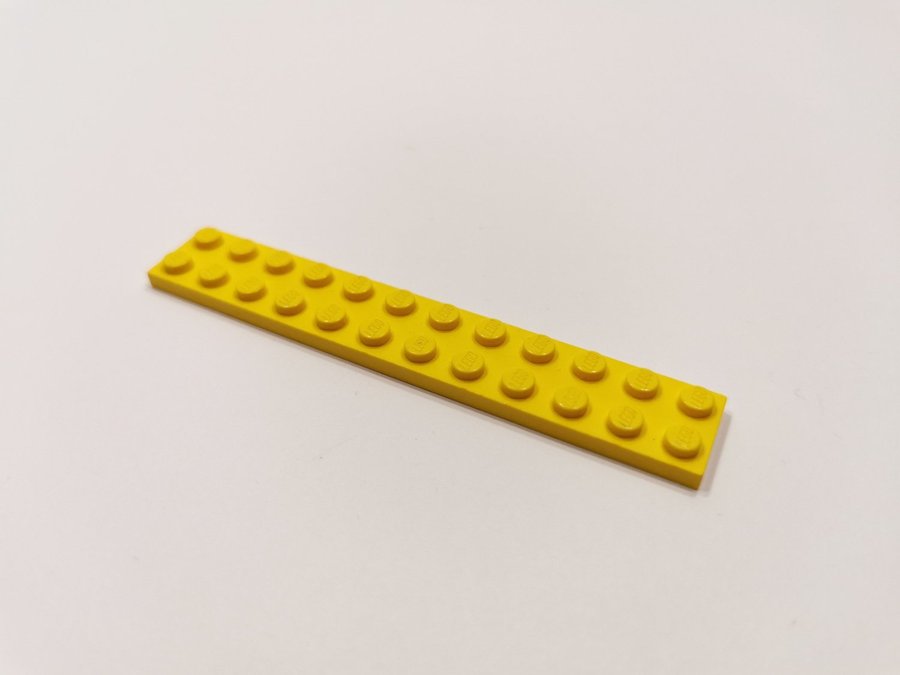 Lego - plate - platt - bas - 2x12 - part 2445 - gul