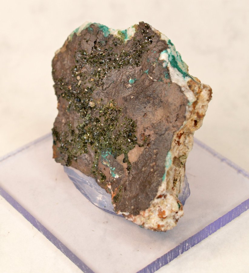 Libethenit på Kvarts (Libethenite on quartz)