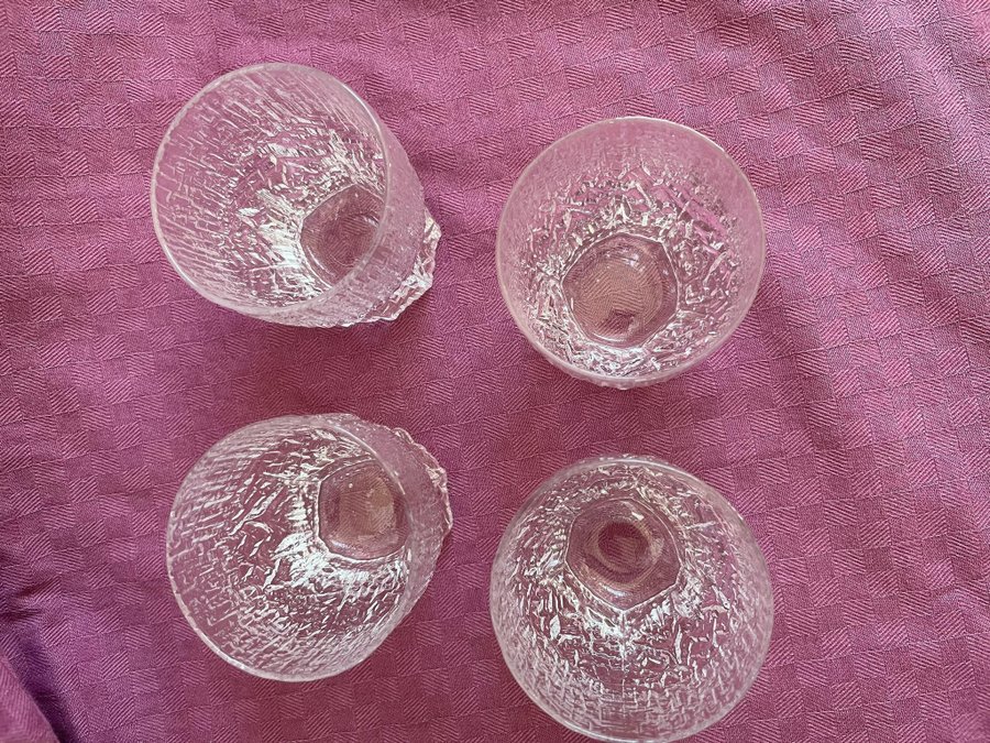 Whiskyglas 4 styck - ASLAK - Iittala höjd 7,5 cm dia 6,5 cm i bra skick