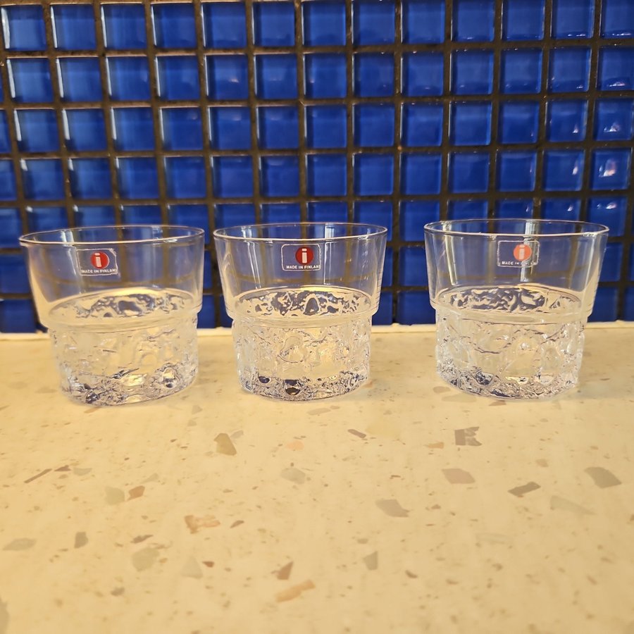 3 st IITTALA KIMARA Whiskeyglas selterglas