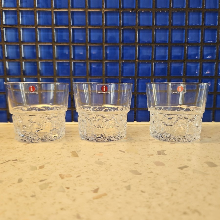 3 st IITTALA KIMARA Whiskeyglas selterglas