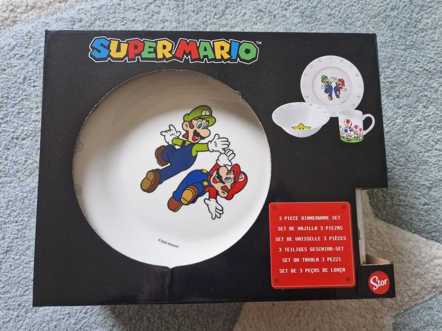 Nintendo, Super Mario servis i keramik tallrik, skål, kopp