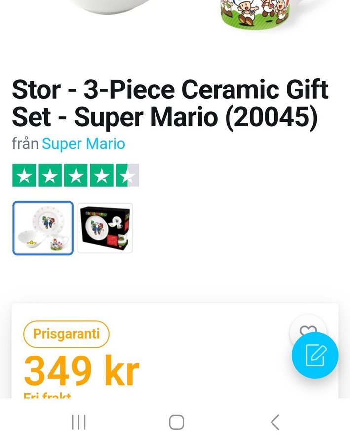 Nintendo, Super Mario servis i keramik tallrik, skål, kopp